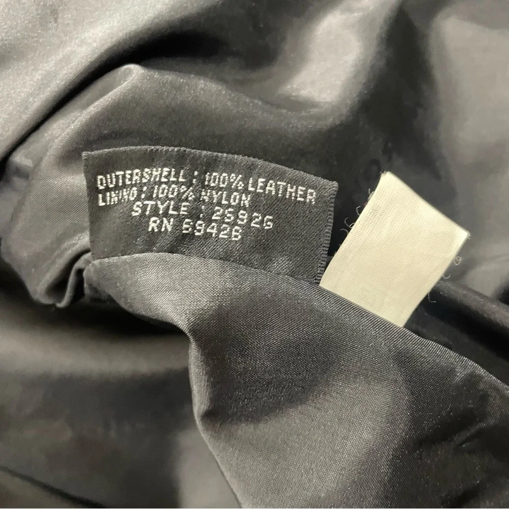 Wilsons Leather Motorcycle Jacket Vintage Black Leather Biker Bomber Jacket XL - Picture 10 of 15